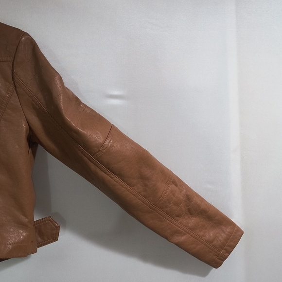 Toxik3 Women's Medium Brown Classic Motorcycle Style Leather Jacket - Picture 8 of 10